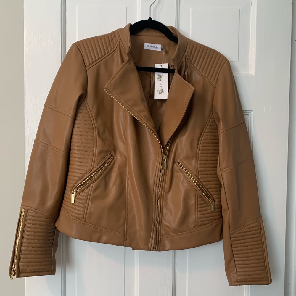 Brown faux leather jacket